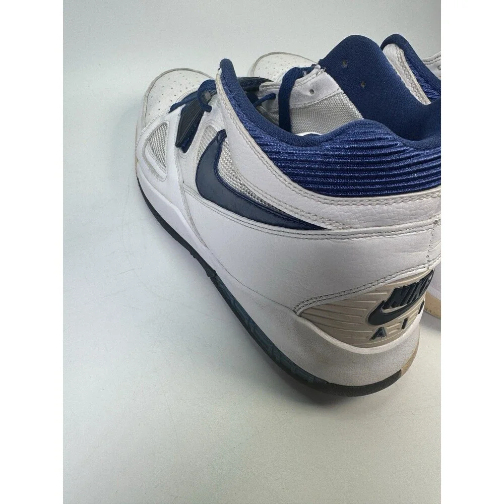 Nike Zoom Air Huarache Basketball Shoes 367171-141 White Blue Sapphire Mens 12